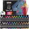 U.S. Art Supply; 24 Color Permanent Acrylic Fabric Paint Set, 2oz, with 7 Brushes - Textile Paints for Clothes, Denim, Canvas, Upholstery & Furniture - Permanent Fabric Paints; Category:Fabric Paint; Image:2